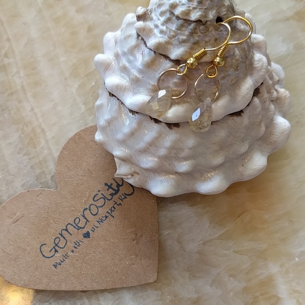 Dazzling Rutilated Quartz Drop Earrings - Picture 2 of 5